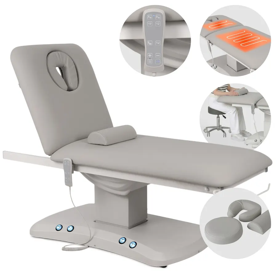 Table de massage et de soins électrique chauffante – Gris clair | Estella ERGO 2 Habys