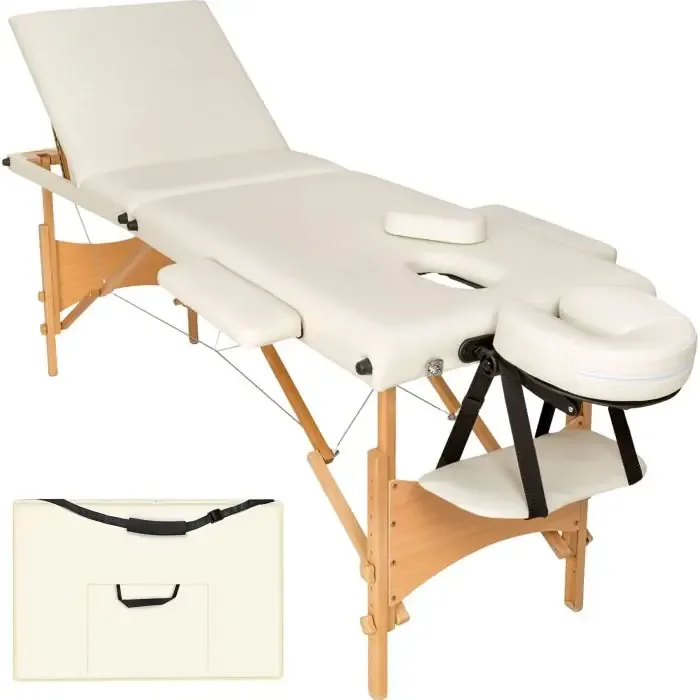 Table de massage pliante 3 Zones Bois, cosmétique, portable